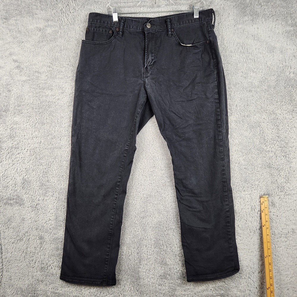 Gap 1969 Straight Jeans Mens 34x30 Black Stretch Straight Leg Denim Dark Wash